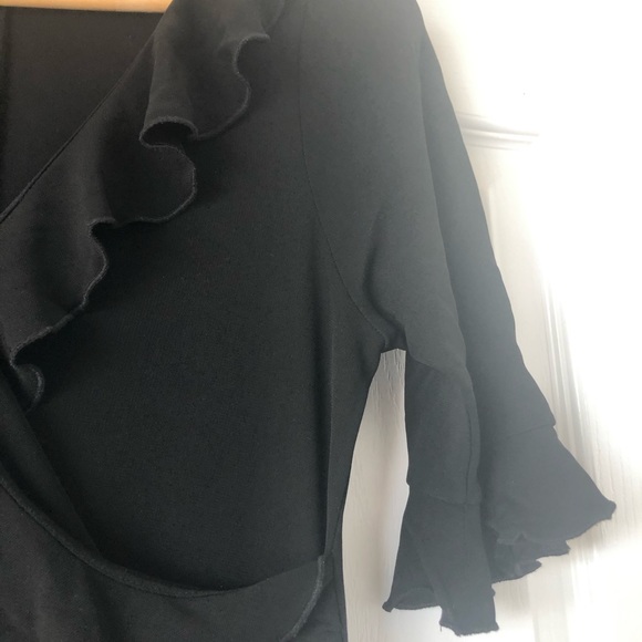 Diane Von Furstenberg black faux wrap dress. - Picture 9 of 9